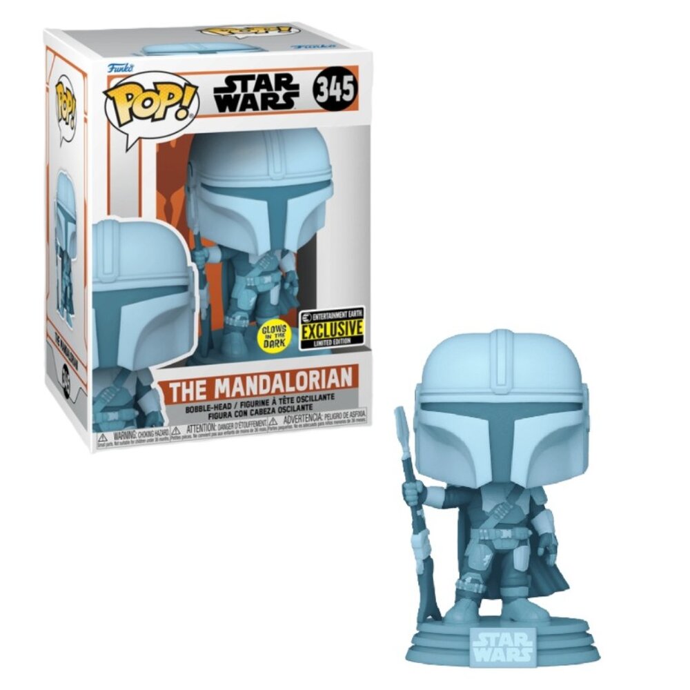 NIB Funko Pop! Star Wars The Mandalorian (Hologram Glow) #345